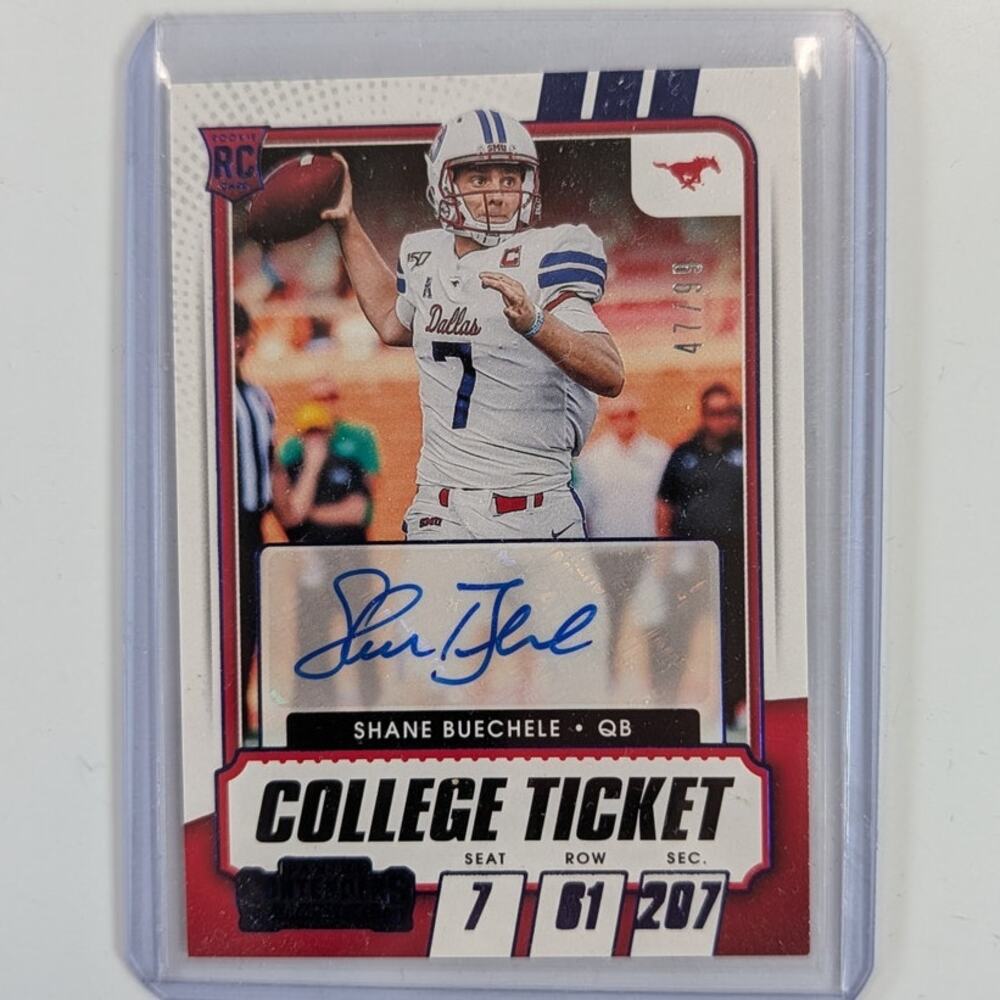 2021 Panini Contenders Draft Picks Shane Buechele College ticket Auto /99 SMU